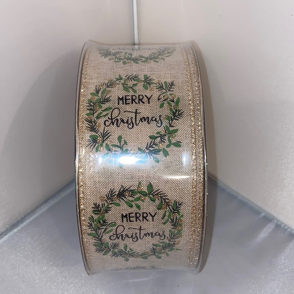 50 Yards 2.5 inch Merry Christmas Ribbon